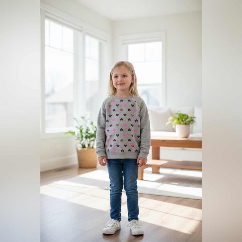 Jumping Beans Gray Top with Heart Design